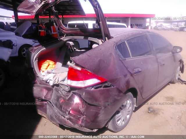 JHMZE2H38BS006332 - 2011 HONDA INSIGHT MAROON photo 4