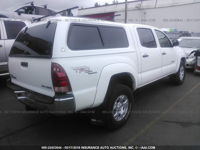 5TELU42N75Z063069 - 2005 TOYOTA TACOMA DOUBLE CAB თეთრი ფოტო 4