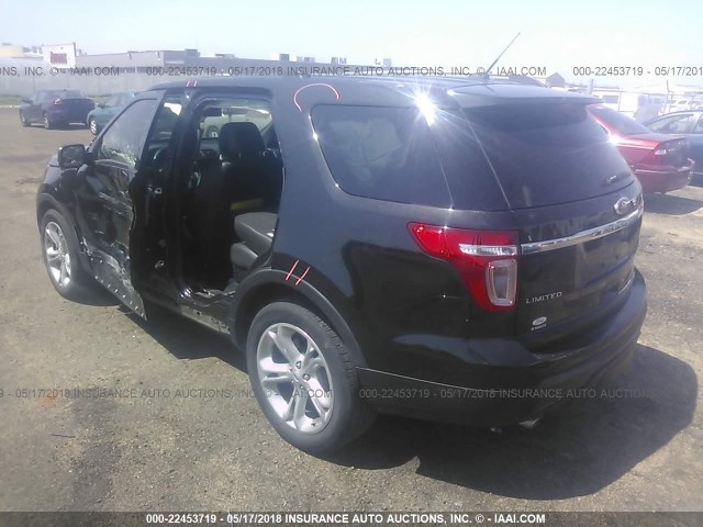 1FM5K7F84FGC38631 - 2015 FORD EXPLORER LIMITED BLACK photo 3