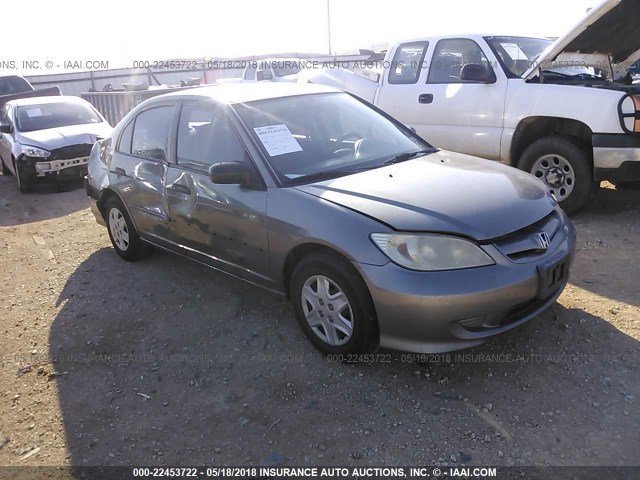 1HGES16375L010734 - 2005 HONDA CIVIC DX VP GRAY photo 1