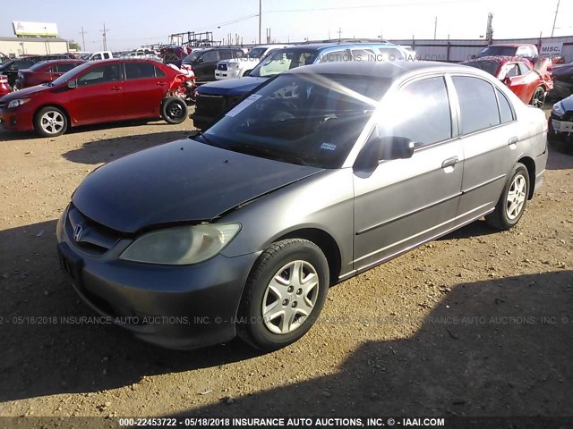 1HGES16375L010734 - 2005 HONDA CIVIC DX VP GRAY photo 2