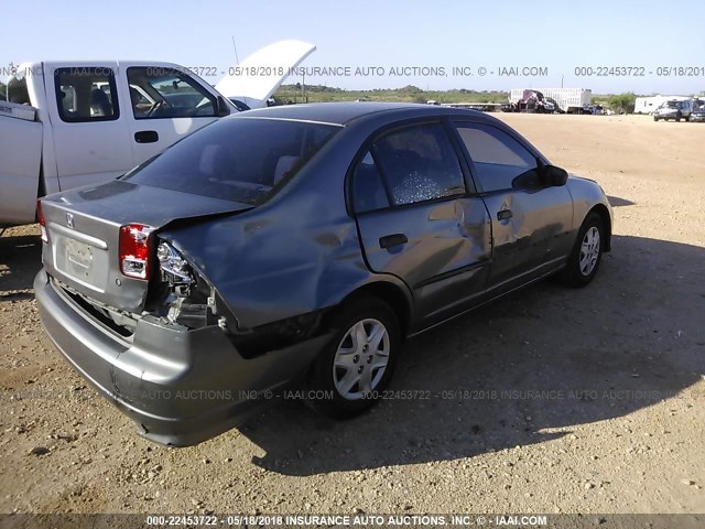 1HGES16375L010734 - 2005 HONDA CIVIC DX VP GRAY photo 4