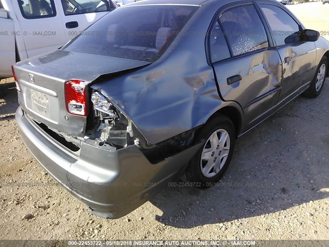 1HGES16375L010734 - 2005 HONDA CIVIC DX VP GRAY photo 6