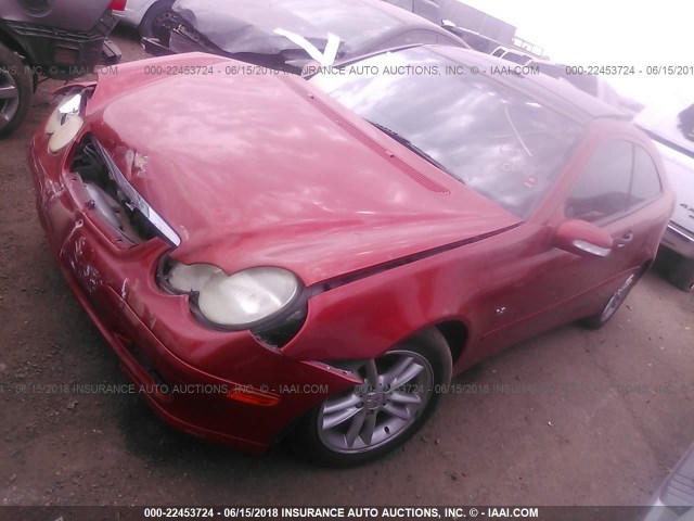 WDBRN40J53A492644 - 2003 MERCEDES-BENZ C 230K SPORT COUPE ORANGE photo 2