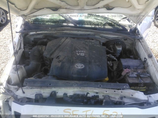 5TETU62N27Z354285 - 2007 TOYOTA TACOMA PRERUNNER ACCESS CAB WHITE photo 10