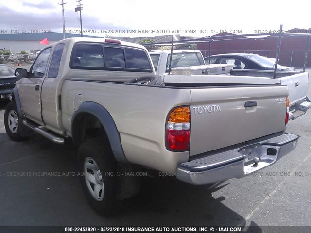 5TESM92N13Z187389 - 2003 TOYOTA TACOMA XTRACAB PRERUNNER ოქროსფერი ფოტო 3