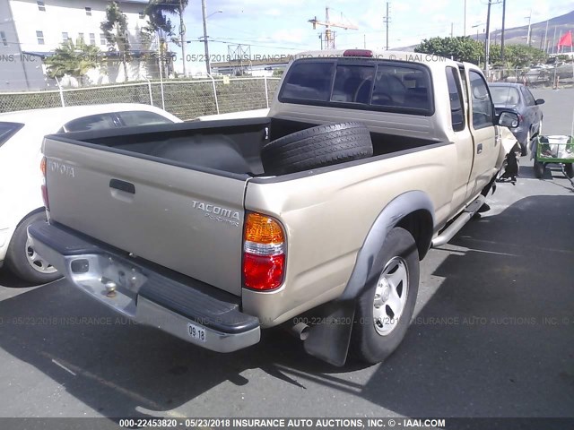5TESM92N13Z187389 - 2003 TOYOTA TACOMA XTRACAB PRERUNNER ოქროსფერი ფოტო 4