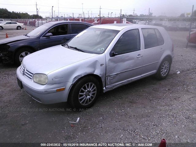 9BWGL61J144038633 - 2004 VOLKSWAGEN GOLF GLS SILVER photo 2