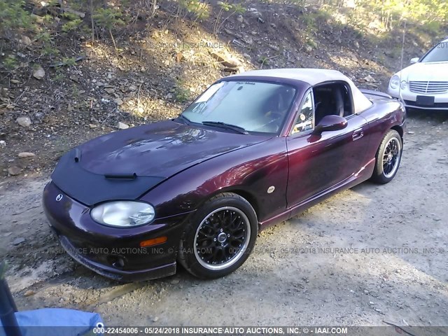 JM1NB3538Y0144752 - 2000 MAZDA MX-5 MIATA LS BURGUNDY photo 2