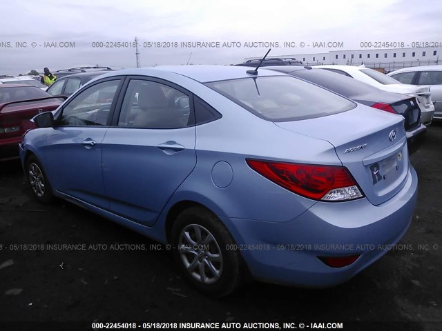 KMHCT4AE4CU160106 - 2012 HYUNDAI ACCENT GLS/GS Light Blue photo 3