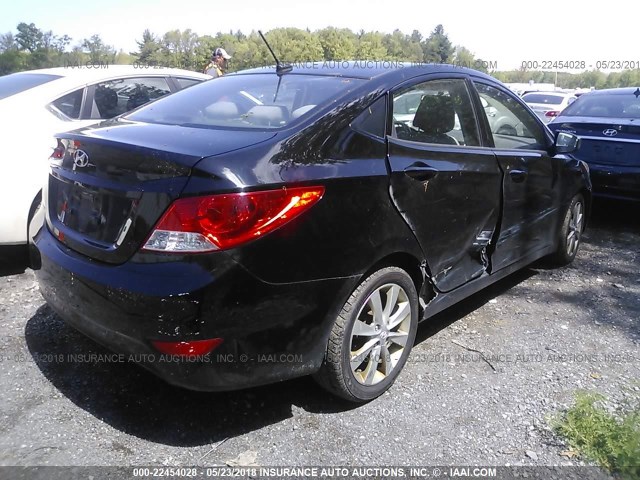 KMHCU4AE5DU462292 - 2013 HYUNDAI ACCENT GLS/SE BLACK photo 4