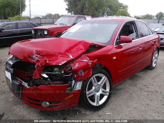 WAUDF78E46A092478 - 2006 AUDI A4 2.0T QUATTRO RED photo 2