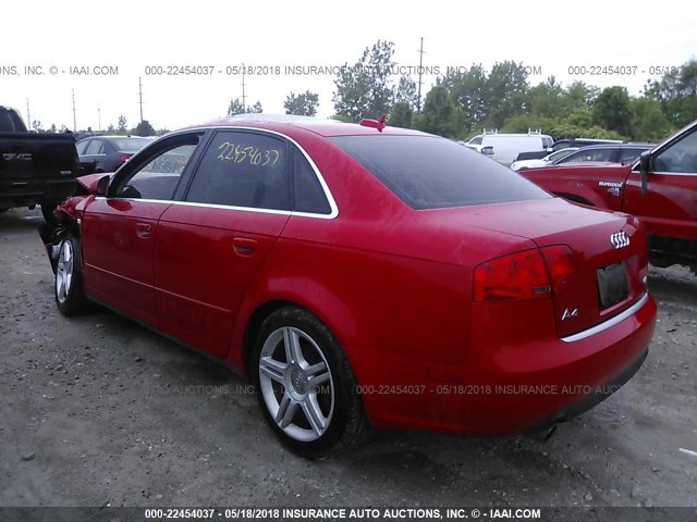 WAUDF78E46A092478 - 2006 AUDI A4 2.0T QUATTRO RED photo 3