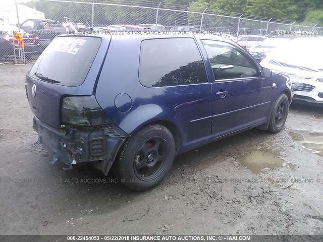 WVWBC21JXYW505426 - 2000 VOLKSWAGEN GOLF GL BLUE photo 4