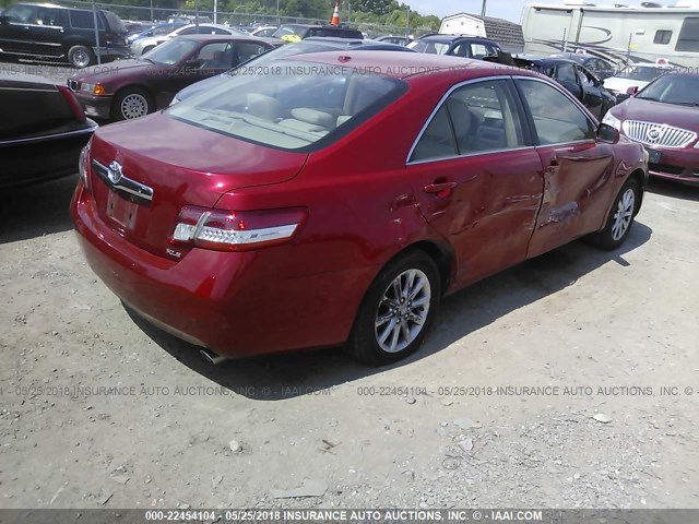 JTNBK3EK5A3049091 - 2010 TOYOTA CAMRY SE/LE/XLE RED photo 4