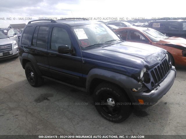 1J4GL48K77W536688 - 2007 JEEP LIBERTY SPORT BLUE photo 1