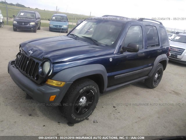 1J4GL48K77W536688 - 2007 JEEP LIBERTY SPORT BLUE photo 2