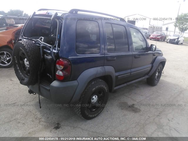 1J4GL48K77W536688 - 2007 JEEP LIBERTY SPORT BLUE photo 4