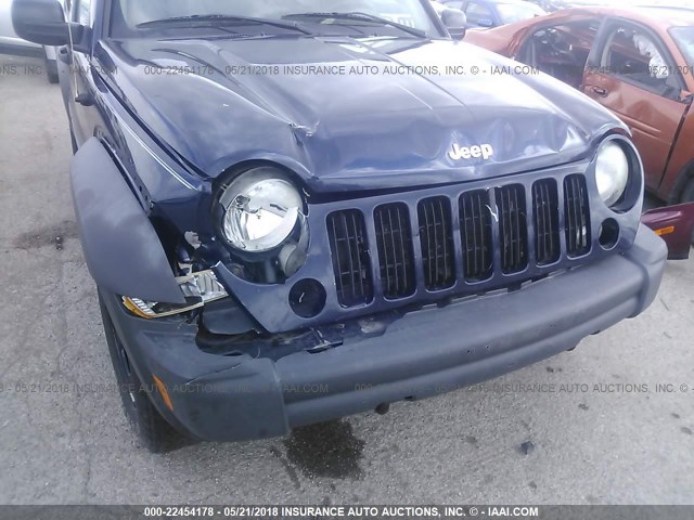 1J4GL48K77W536688 - 2007 JEEP LIBERTY SPORT BLUE photo 6