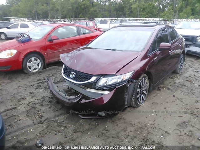 19XFB2F99FE004666 - 2015 HONDA CIVIC EXL MAROON photo 2