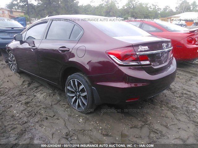 19XFB2F99FE004666 - 2015 HONDA CIVIC EXL MAROON photo 3