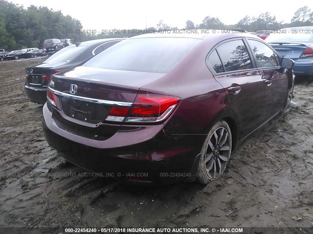 19XFB2F99FE004666 - 2015 HONDA CIVIC EXL MAROON photo 4