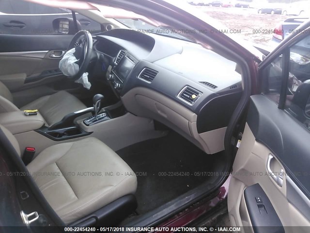 19XFB2F99FE004666 - 2015 HONDA CIVIC EXL MAROON photo 5