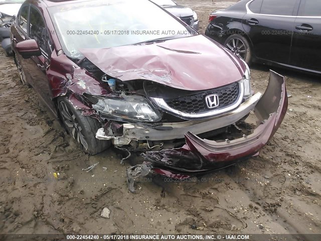19XFB2F99FE004666 - 2015 HONDA CIVIC EXL MAROON photo 6