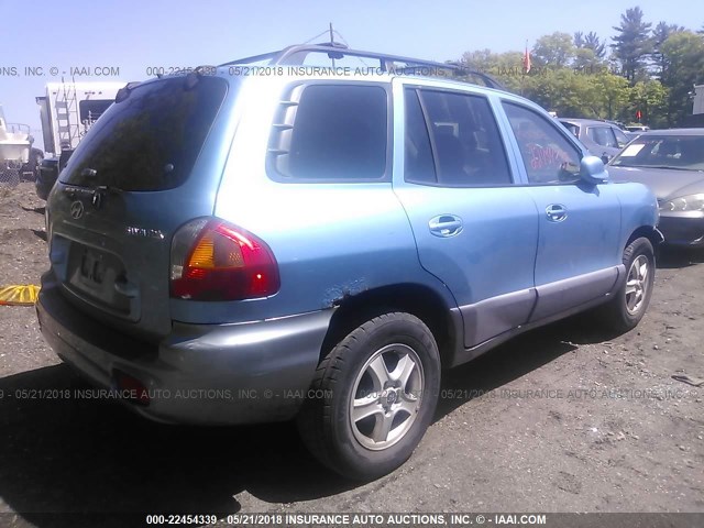 KM8SB12B33U485038 - 2003 HYUNDAI SANTA FE GL BLUE photo 4