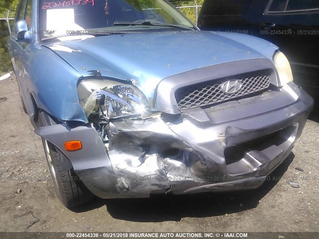 KM8SB12B33U485038 - 2003 HYUNDAI SANTA FE GL BLUE photo 6