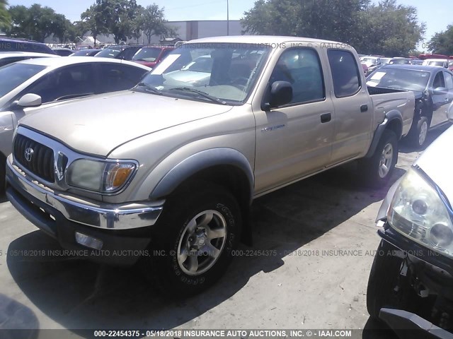 5TEGN92N73Z159907 - 2003 TOYOTA TACOMA DOUBLE CAB PRERUNNER GOLD photo 2