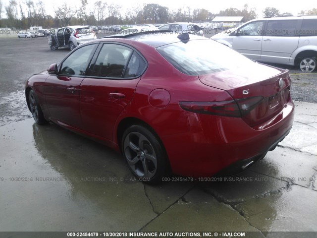 ZARFAEDN2H7550786 - 2017 ALFA ROMEO GIULIA Q4 红色 照片 3
