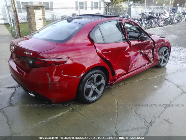 ZARFAEDN2H7550786 - 2017 ALFA ROMEO GIULIA Q4 红色 照片 4