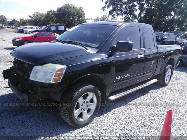 1N6AA06B76N556051 - 2006 NISSAN TITAN XE/SE/LE BLACK photo 2