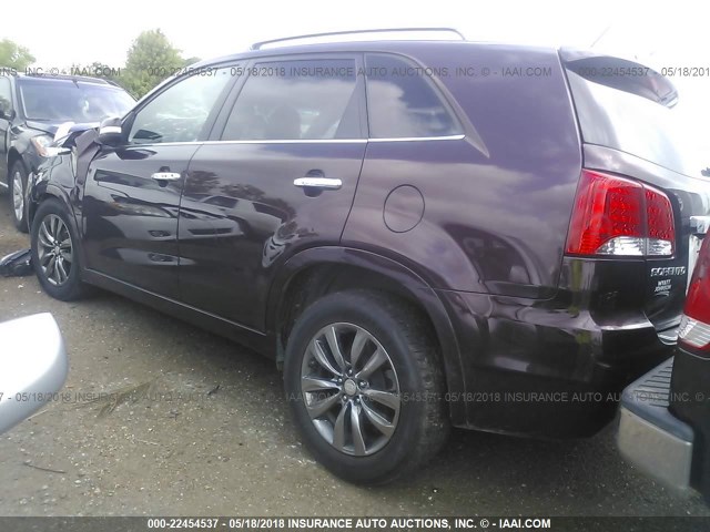 5XYKW4A29DG320416 - 2013 KIA SORENTO SX MAROON photo 3