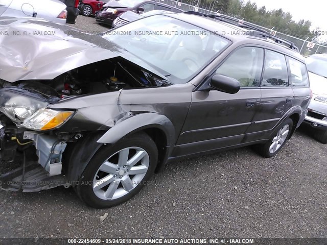 4S4BP61C787309592 - 2008 SUBARU OUTBACK 2.5I BROWN photo 2