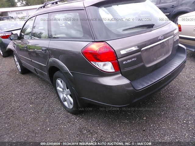 4S4BP61C787309592 - 2008 SUBARU OUTBACK 2.5I BROWN photo 3