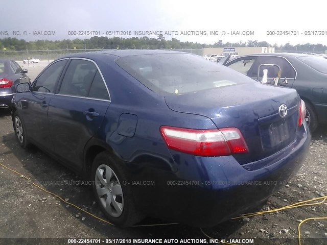 4T1BE46K18U202615 - 2008 TOYOTA CAMRY CE/LE/XLE/SE BLUE photo 3