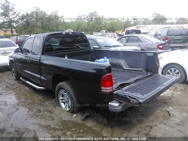 1B7GL22X5WS687355 - 1998 DODGE DAKOTA BLACK photo 3