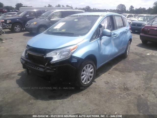 3N1CE2CP4EL432431 - 2014 NISSAN VERSA NOTE S/S PLUS/SV/SL Light Blue photo 2