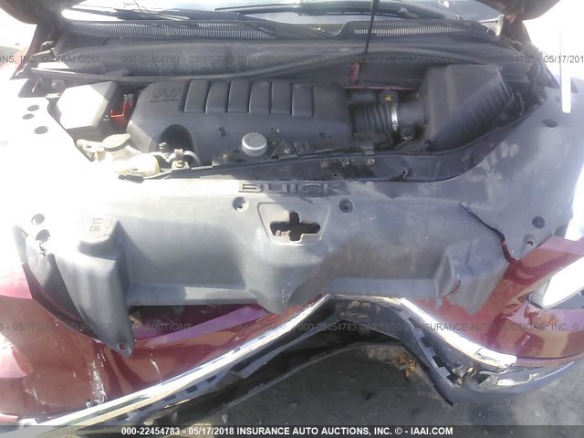 5GALVBED7AJ151369 - 2010 BUICK ENCLAVE CXL 红色 照片 10