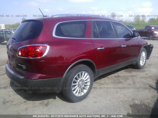 5GALVBED7AJ151369 - 2010 BUICK ENCLAVE CXL RED photo 4