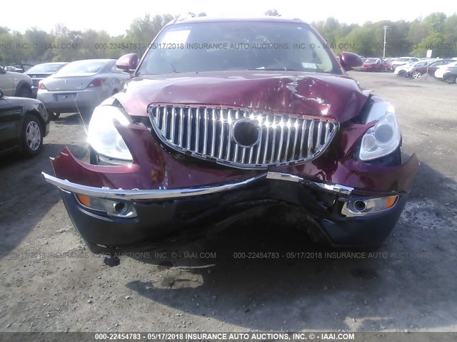 5GALVBED7AJ151369 - 2010 BUICK ENCLAVE CXL RED photo 6