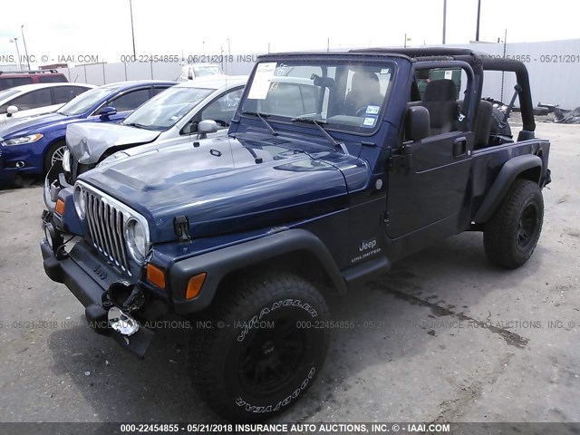 1J4FA49S94P803349 - 2004 JEEP WRANGLER / TJ SPORT BLUE photo 2