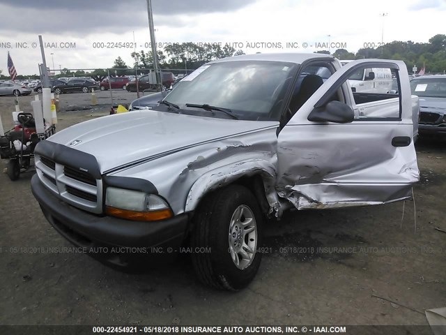 1D7FL16X53S231843 - 2003 DODGE DAKOTA SXT SILVER photo 2