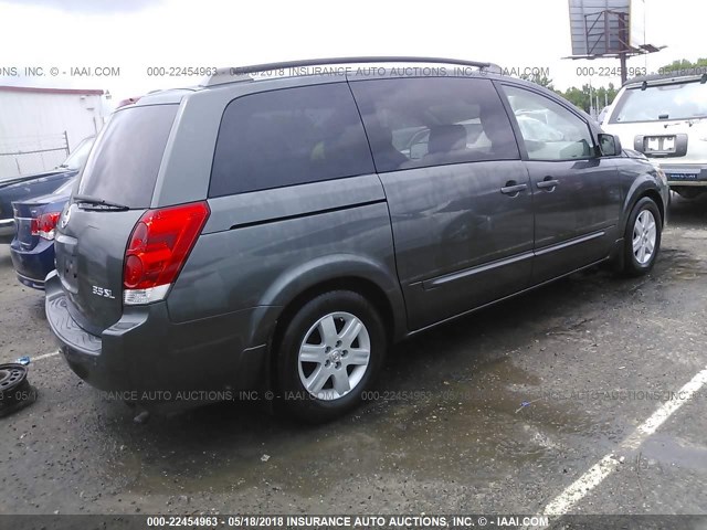 5N1BV28U15N105102 - 2005 NISSAN QUEST S/SE/SL GRAY photo 4