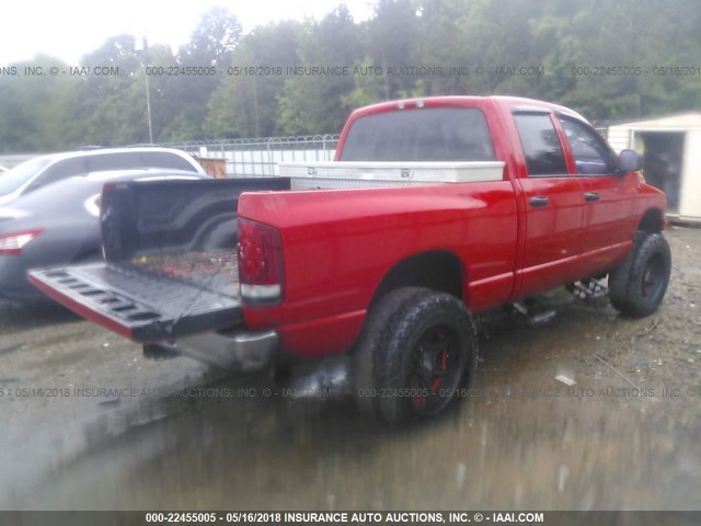 3D7KS28C75G746645 - 2005 DODGE RAM 2500 ST/SLT RED photo 4