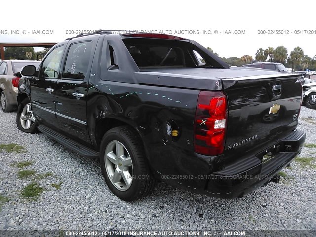 3GNMCGE03CG168815 - 2012 CHEVROLET AVALANCHE LTZ BLACK photo 3