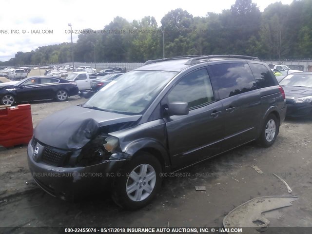 5N1BV28U24N324228 - 2004 NISSAN QUEST S/SE/SL GRAY photo 2