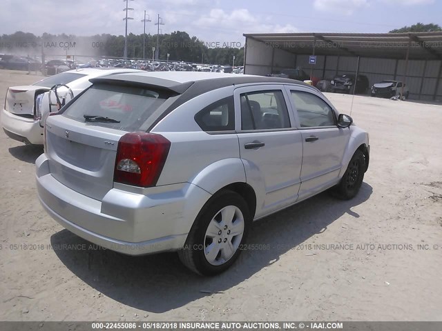 1B3HB48B67D115765 - 2007 DODGE CALIBER SXT SILVER photo 4